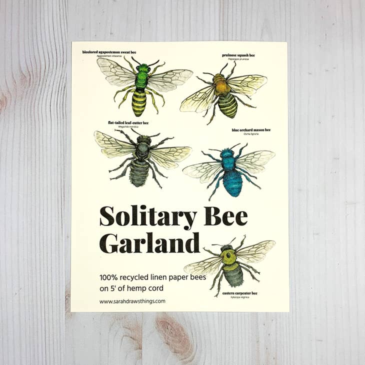 Solitary Bee Illustrated Garland