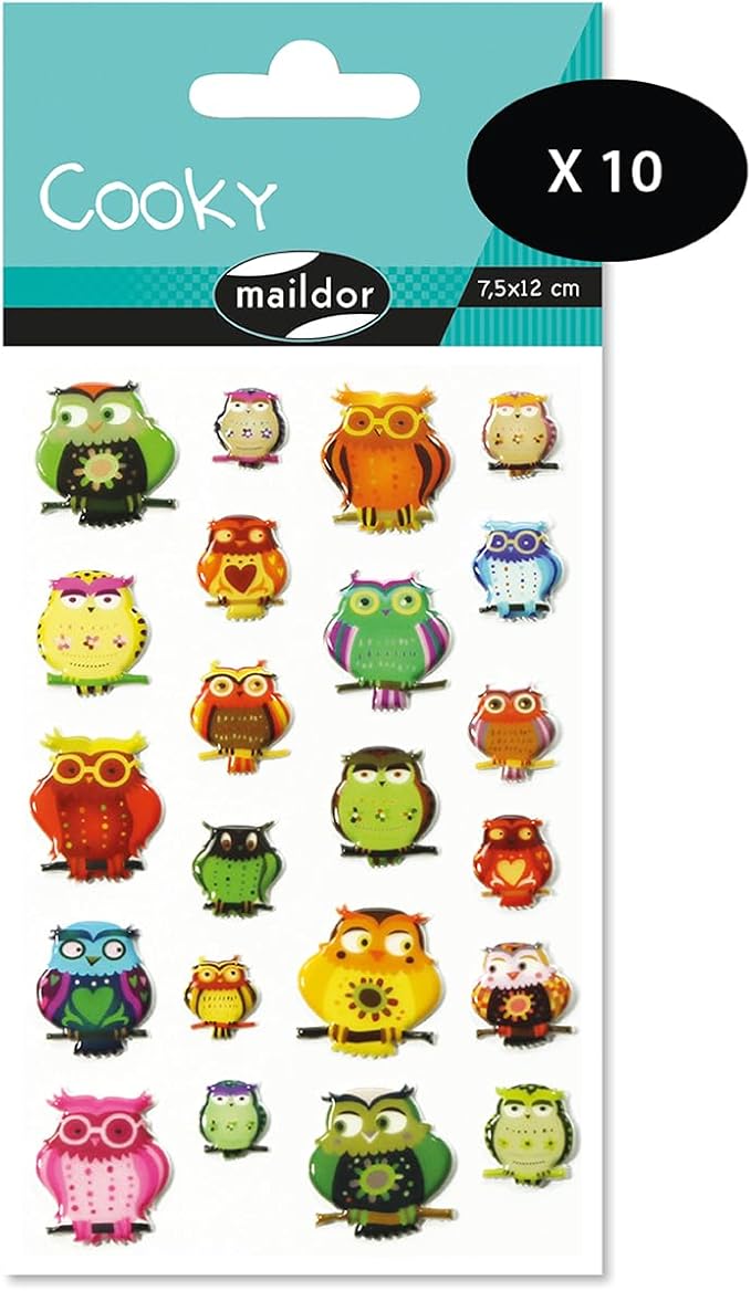 "Cooky Owls" 3D stickers - 22 pack