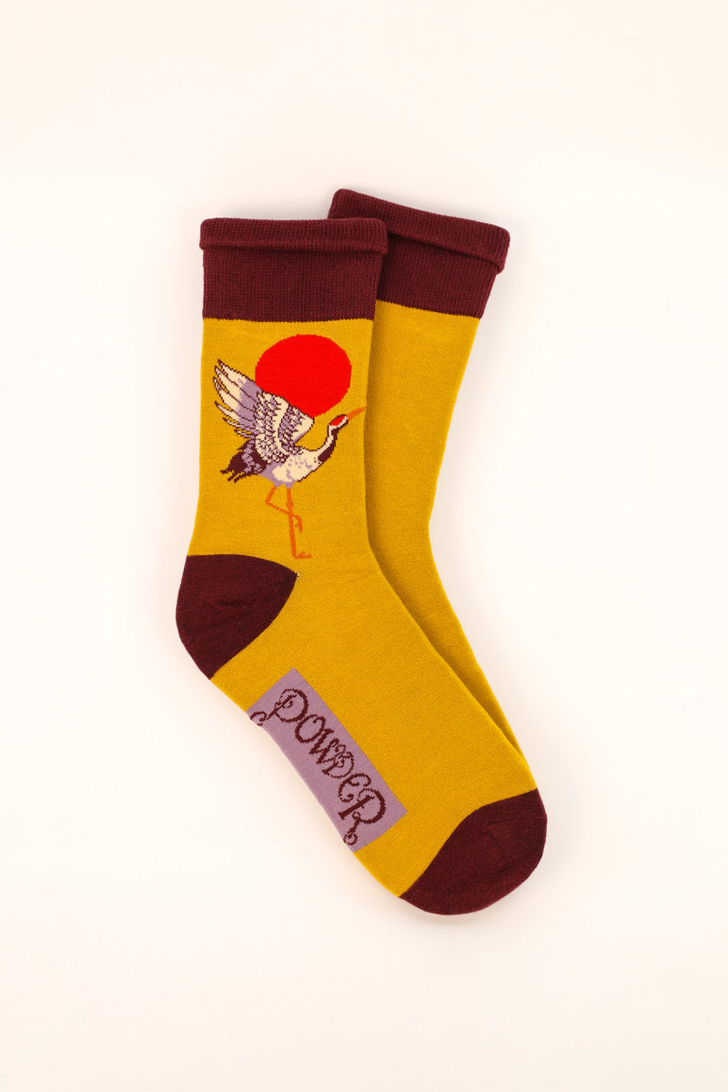 Men’s Crane at Sunrise Socks - Mustard