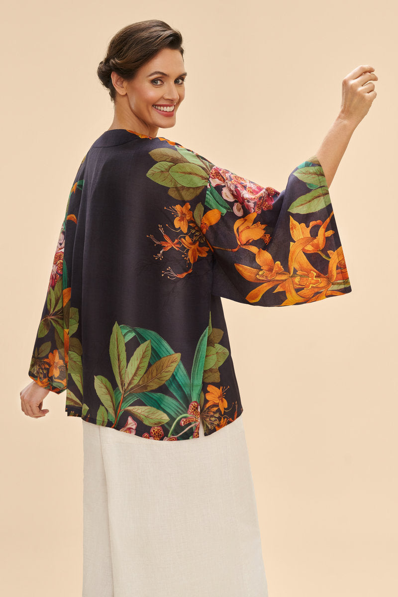 Botany Bliss in Charcoal Kimono Jacket