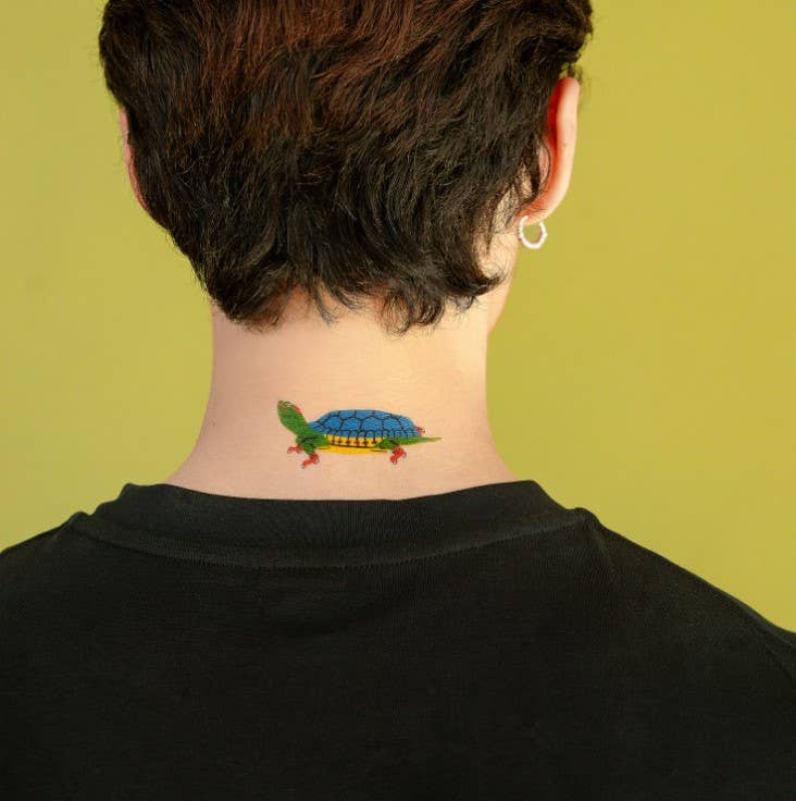 Tattly - Skater Turtle Tattoo Pair