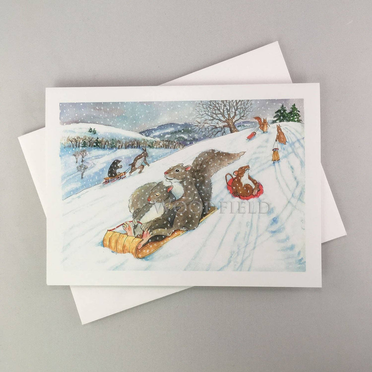 Woodfield Press - Sledding Fun Notecard