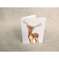 Deer with Flower Crown Greeting Card