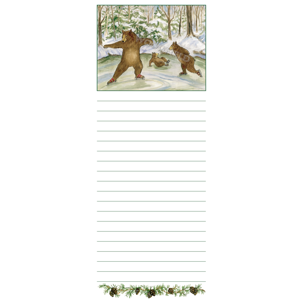 Woodfield Press - Skating Bears Magnetic Notepad