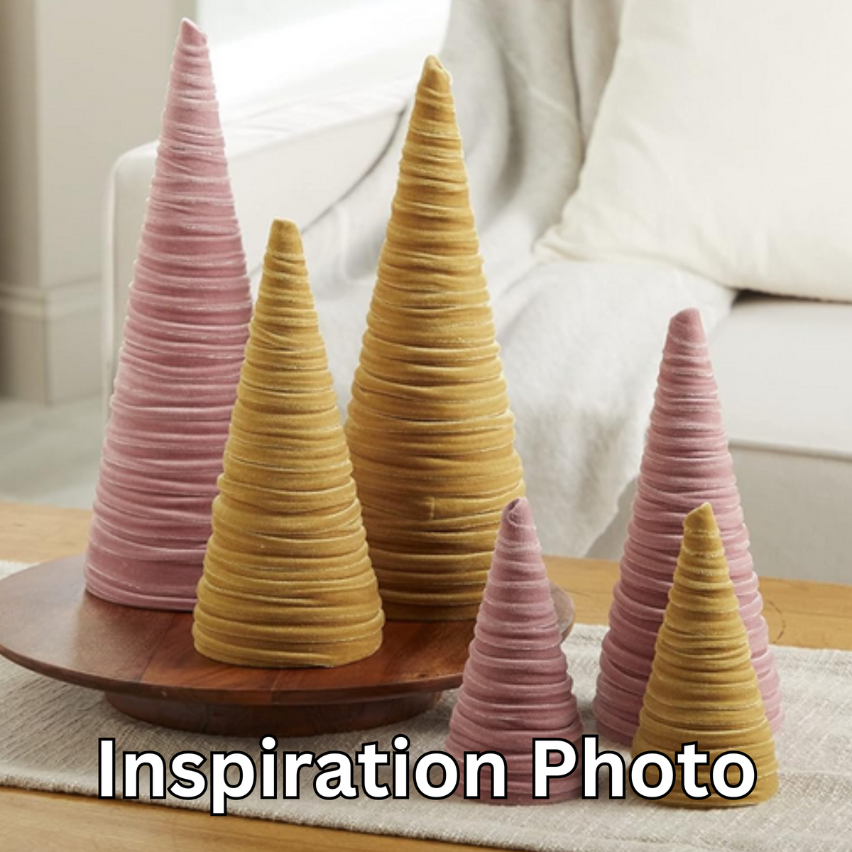 Your Heart's Content - Cones Velvet Medium, Christmas 2025 Tabletop, Mantel, Gift