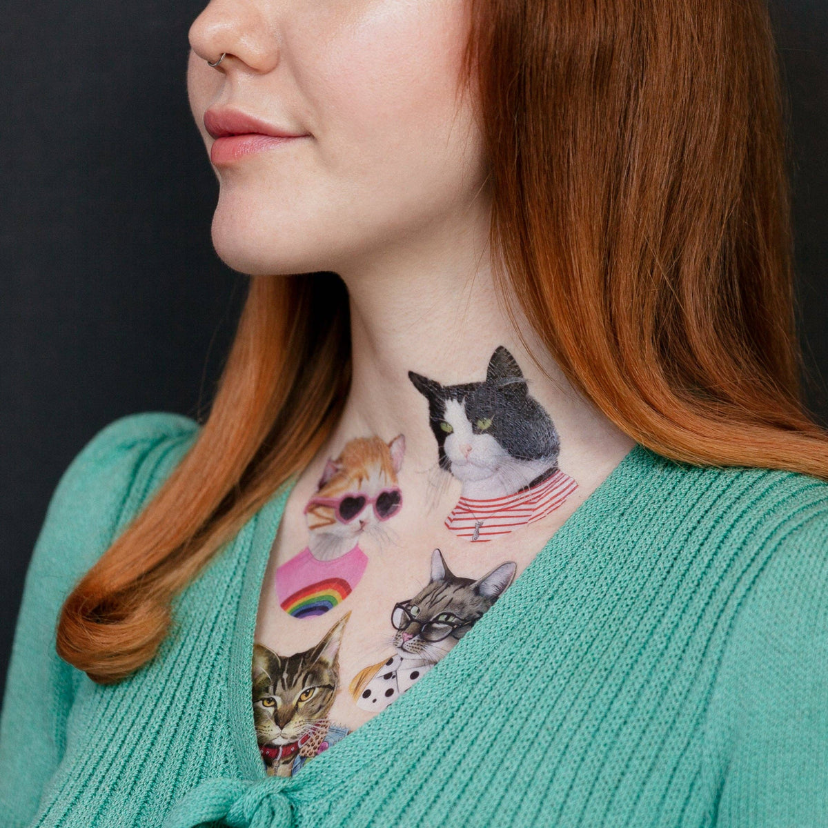 Tattly - Cat Club Tattoo Set