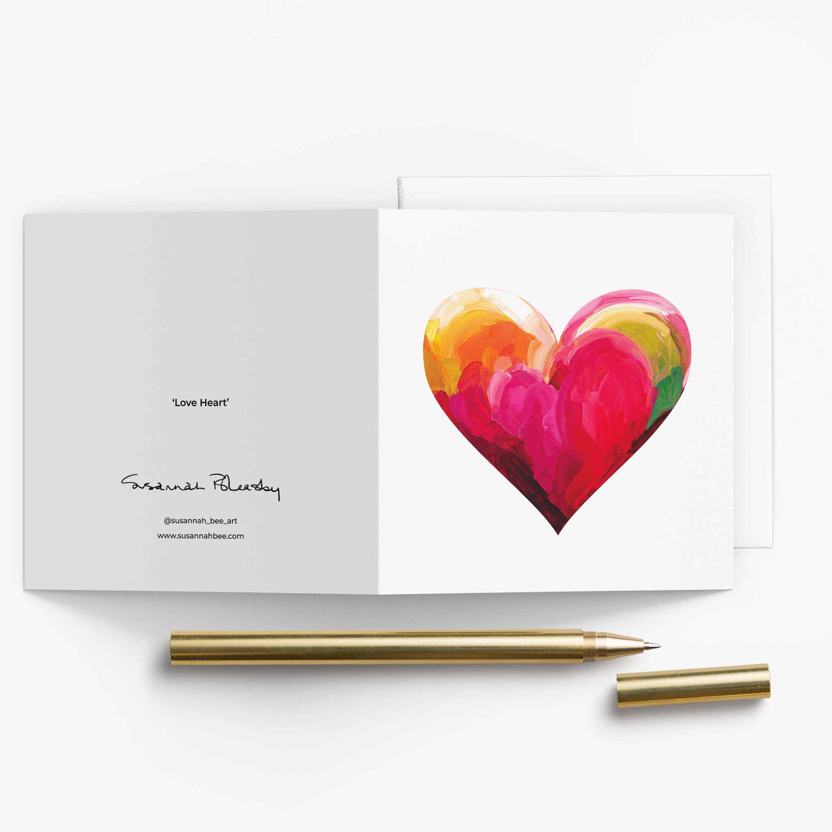 Susannah Bleasby Art - Love Colourfully Art Card | Love heart | Valentine Card