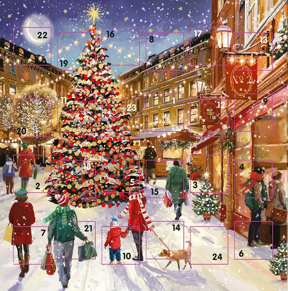 Christmas Eve Street Scene Calendar Card