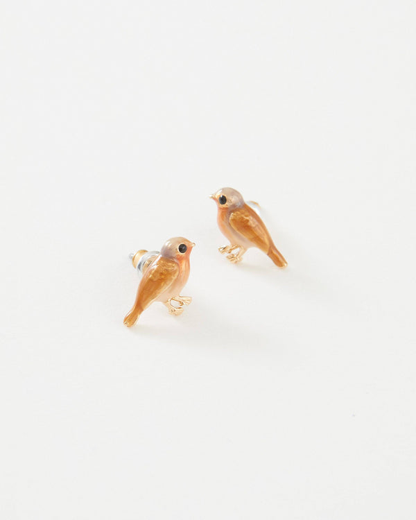 Fable England - Enamel Robin Earrings