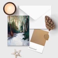 Susannah Bleasby Art - Winter Forest Painting | Fine Art Greeting Card | Blank Card