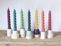 Five Bees Yard - Spring & Summer Collection of Spiral Dinner Beeswax Candles
