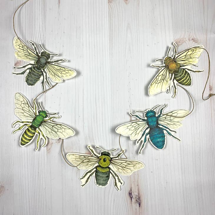 Solitary Bee Illustrated Garland