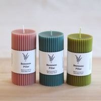 Five Bees Yard - Linear Pillar Candles | Natural Dyes and Clean Burn | Gift