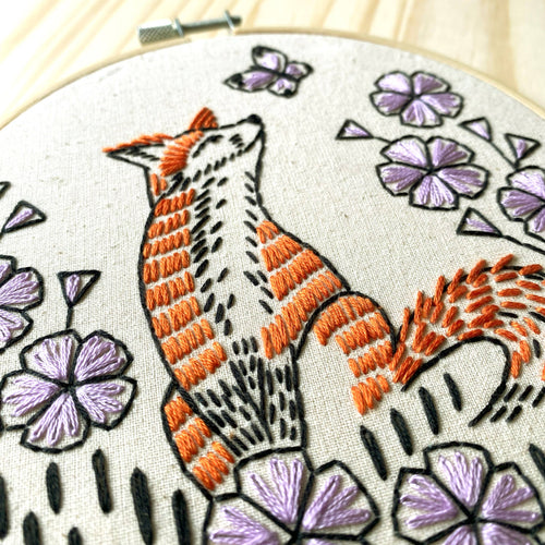 Hook, Line & Tinker - Fox in Phlox Embroidery Kit