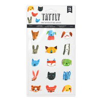 Tattly - Fuzzy Faces Tattoo Sheets