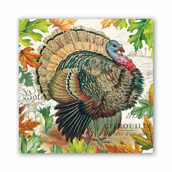 Fall Harvest Turkey Luncheon Napkin