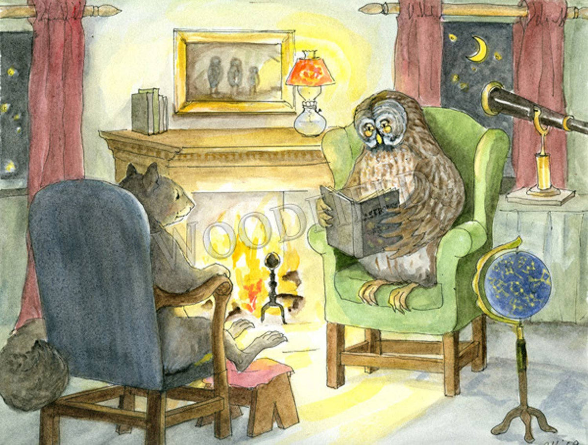 Woodfield Press - Evening at Owl's Notecard