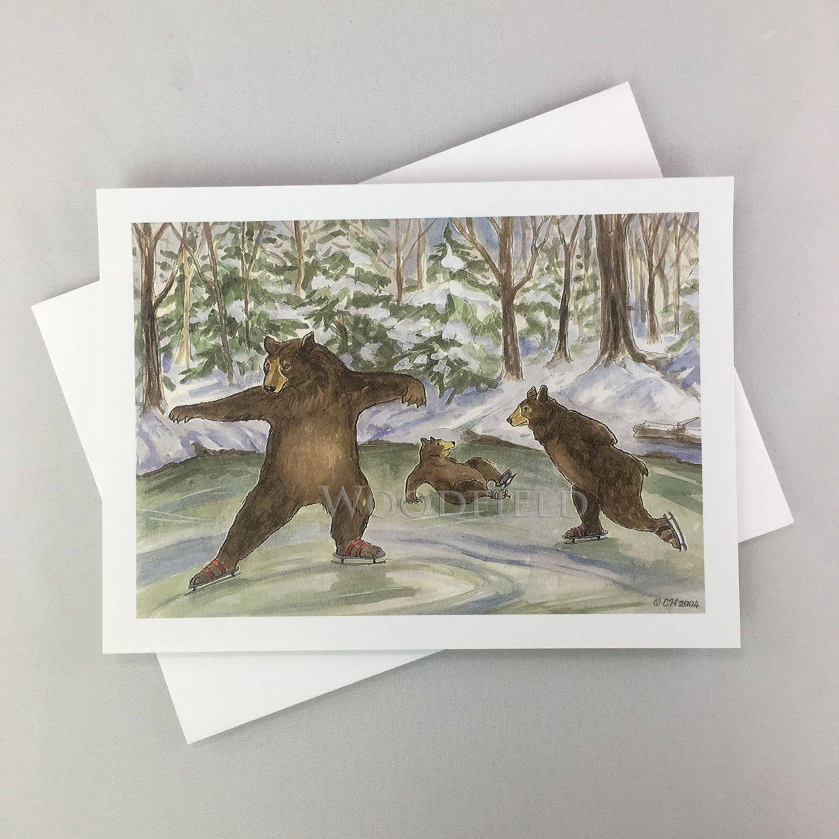 Skating Bears Notecard