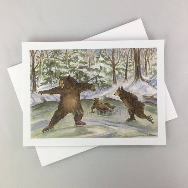 Skating Bears Notecard