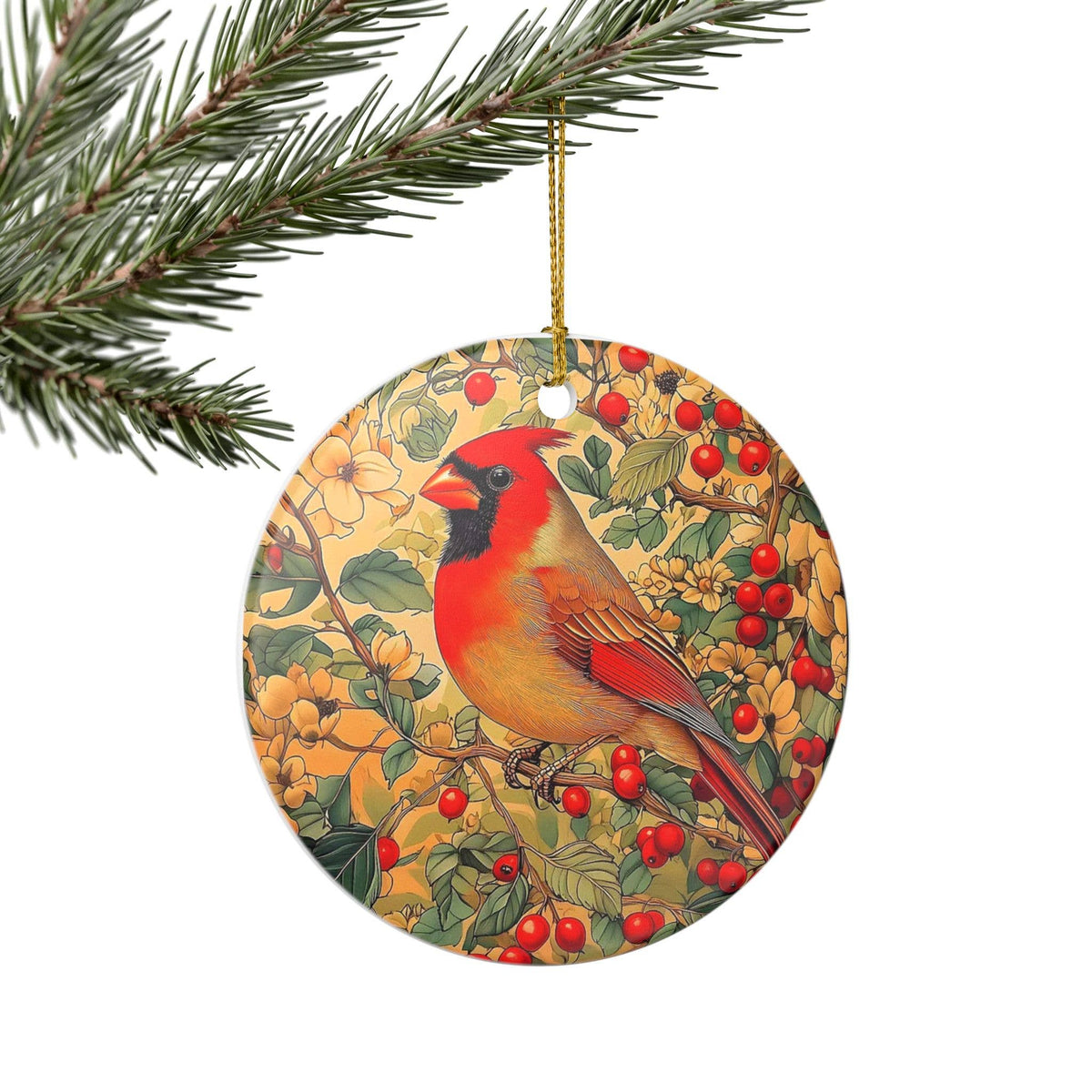 Cardinal Ceramic Ornament