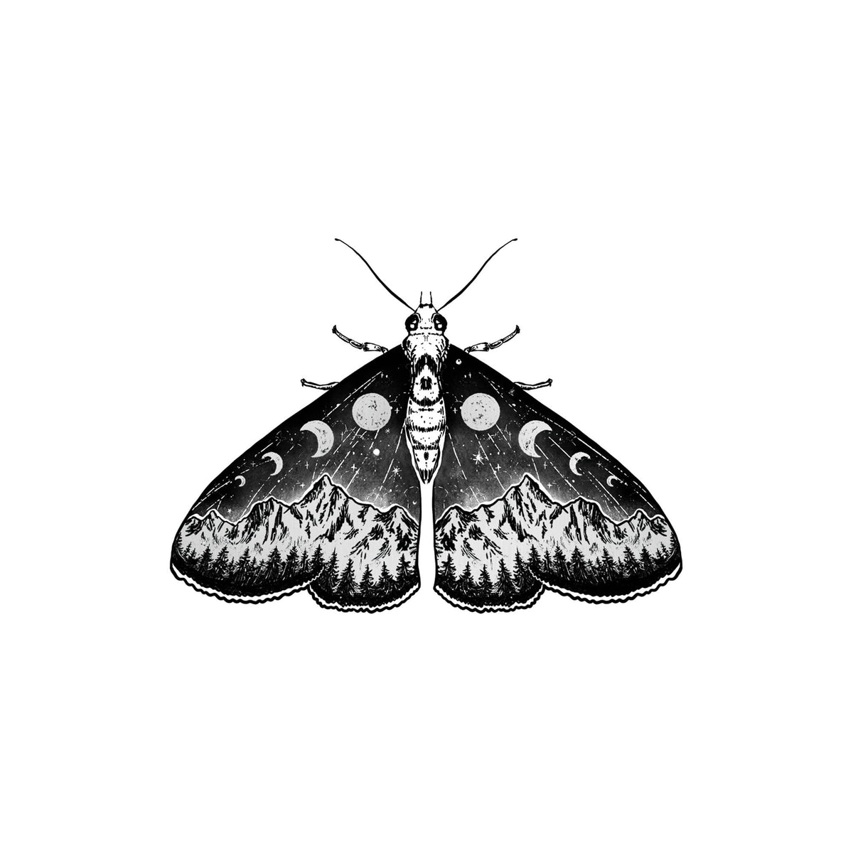 Tattly - Mystic Moth Metallic Tattoo Pair