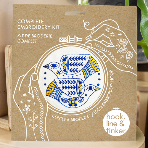 Hook, Line & Tinker  - Turtle Doves Embroidery Kit
