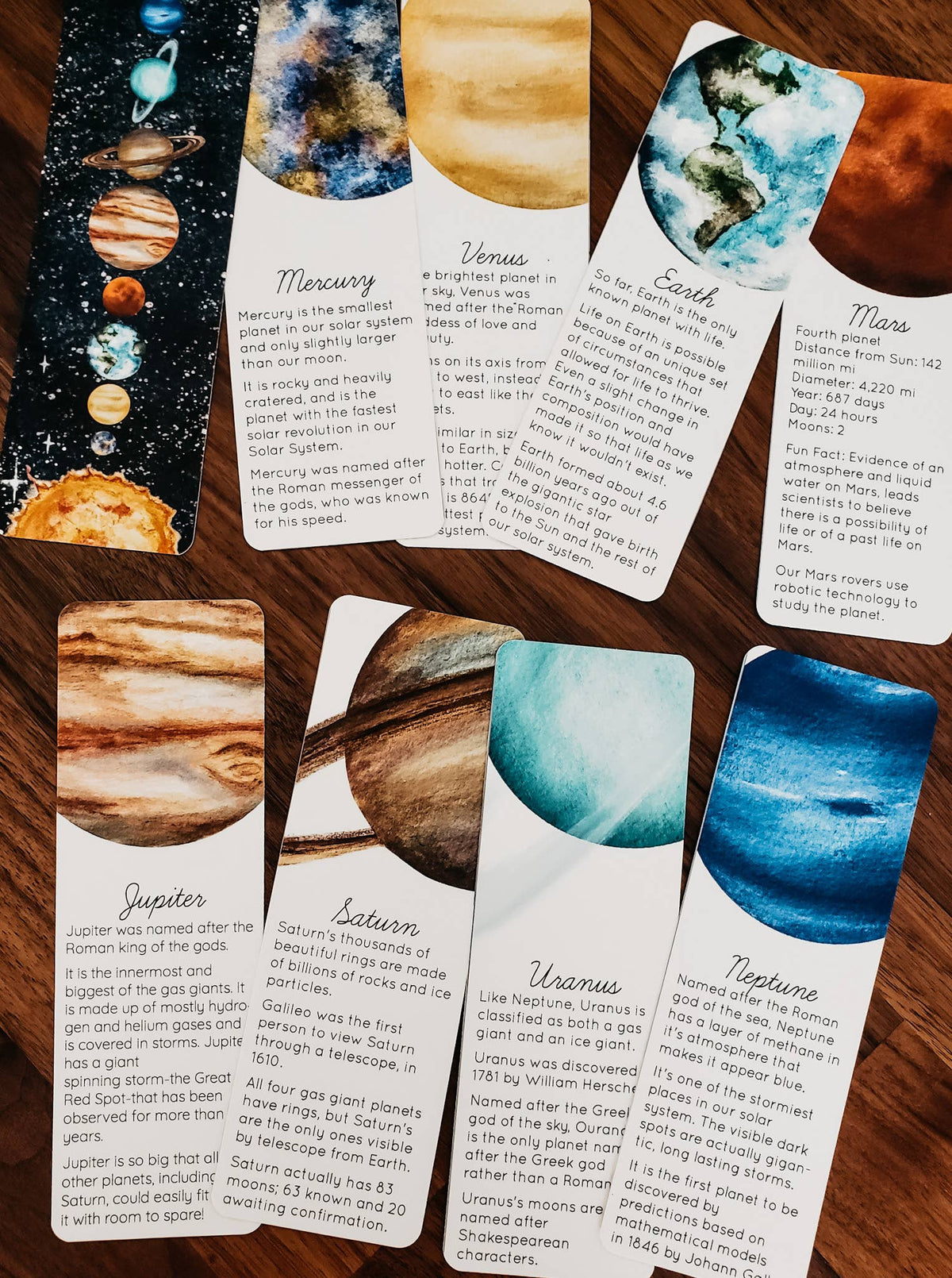 Solar System Bookmarks Pack - Set of 9 Bookmarks