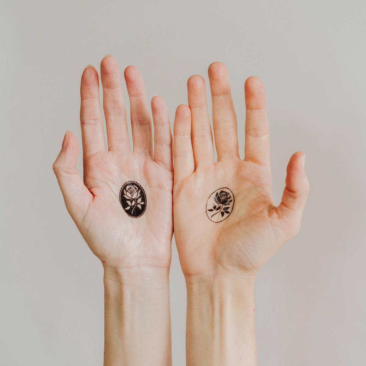 Tattly - Floral Cameos Tattoo Pair