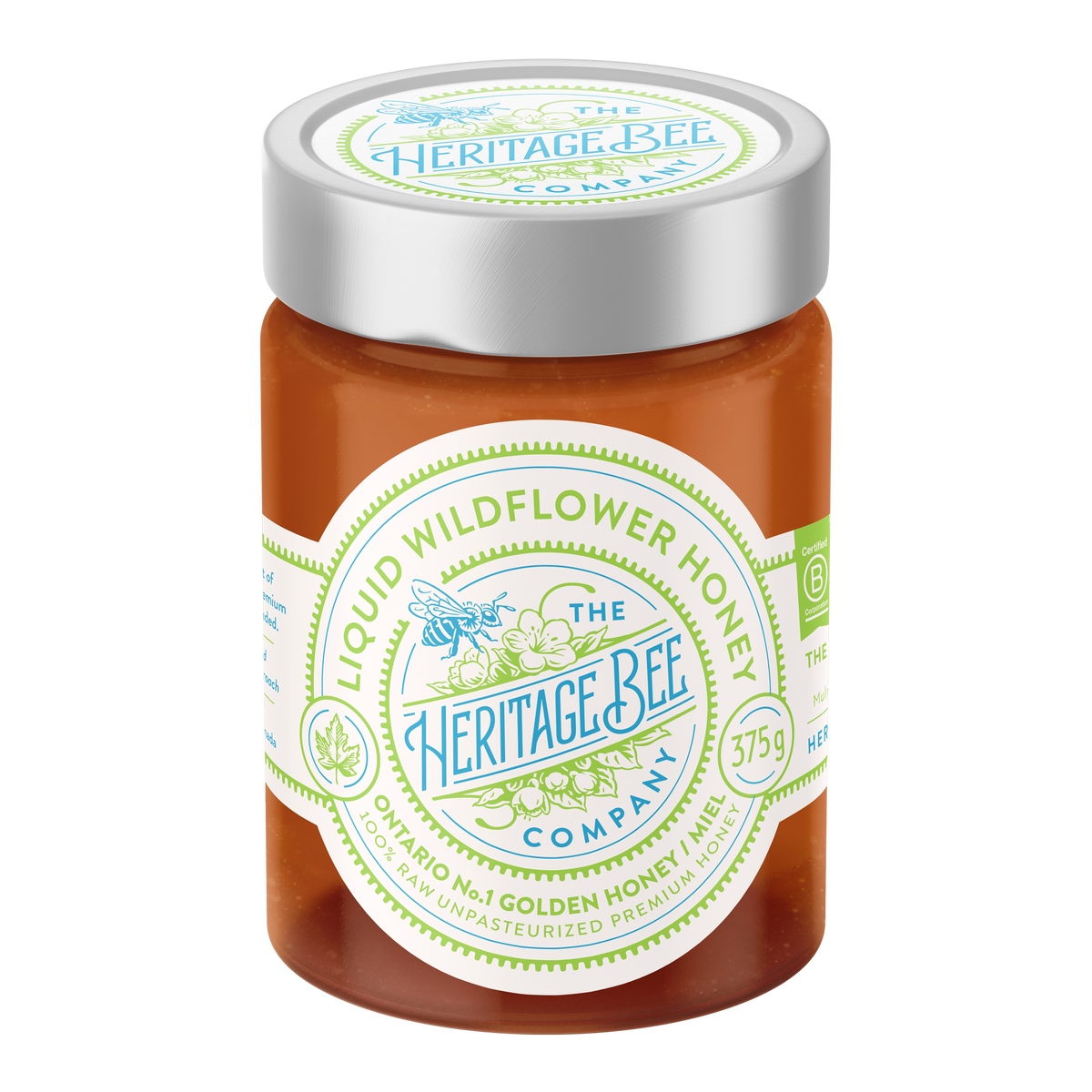 Heritage Bee Co. - Liquid Wildflower Honey - 375 g (13.2 oz)