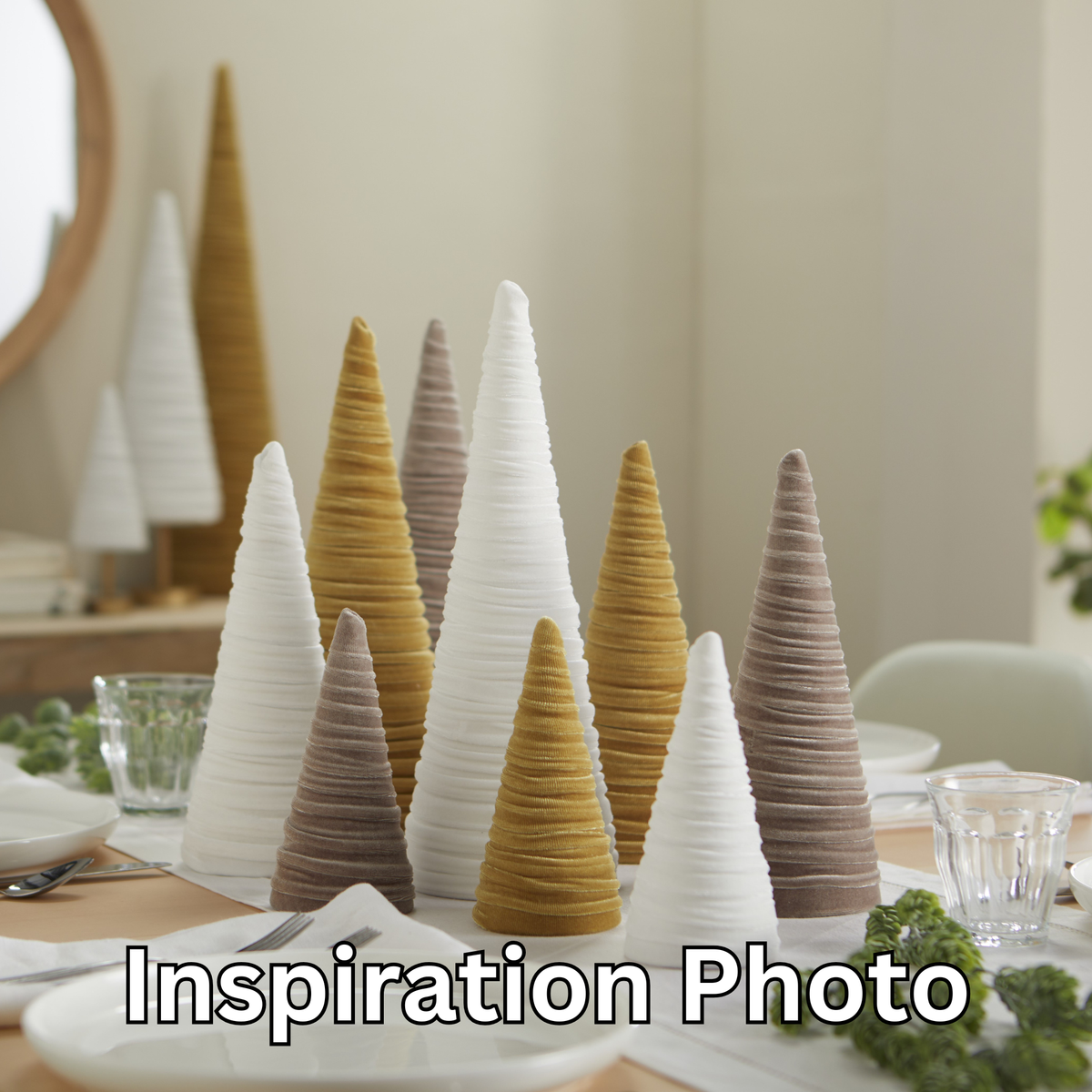 Your Heart's Content - Cones Velvet Medium, Christmas 2025 Tabletop, Mantel, Gift