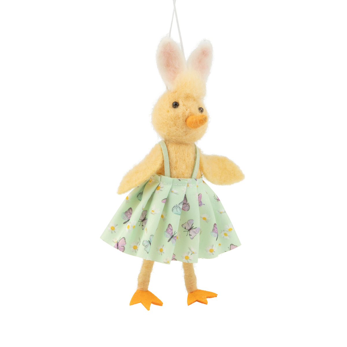 Felt Chick with Bunny Ears ornament