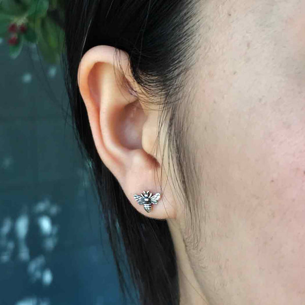 Tiny Bee Post Earrings