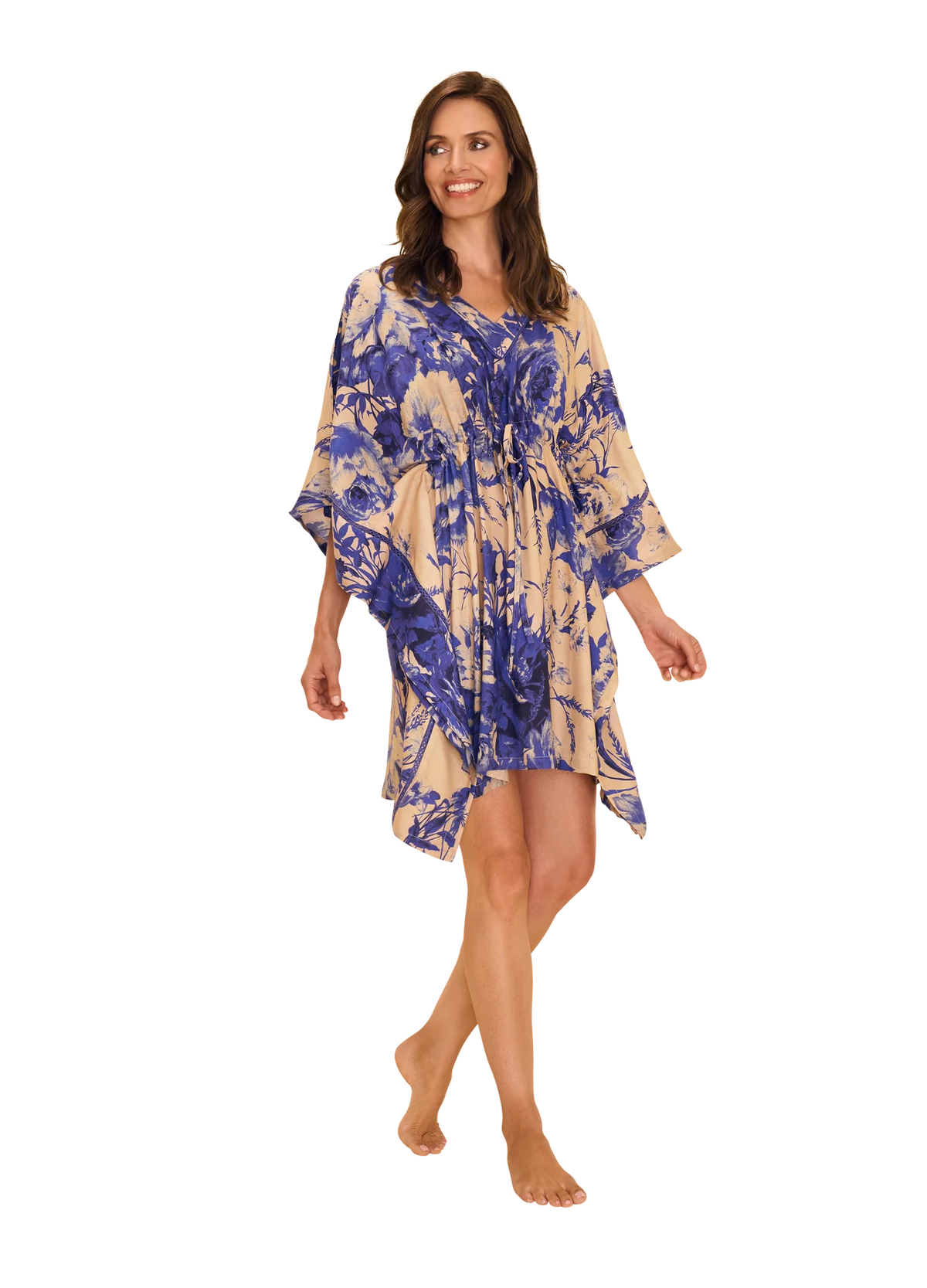 Beach Cover Up - China Blue Blooms