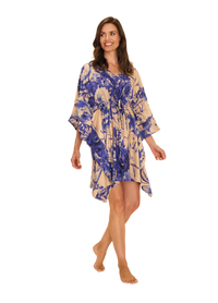 Beach Cover Up - China Blue Blooms