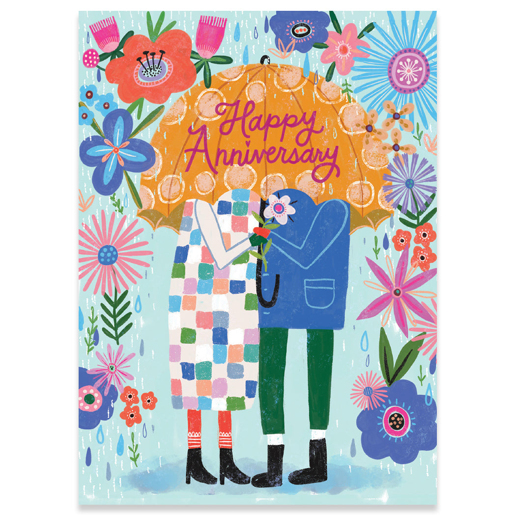 Umbrella Couple Anniversary Card