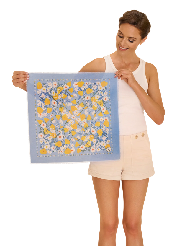 Cotton Bandana - Marvelous Meadow - Powder Blue