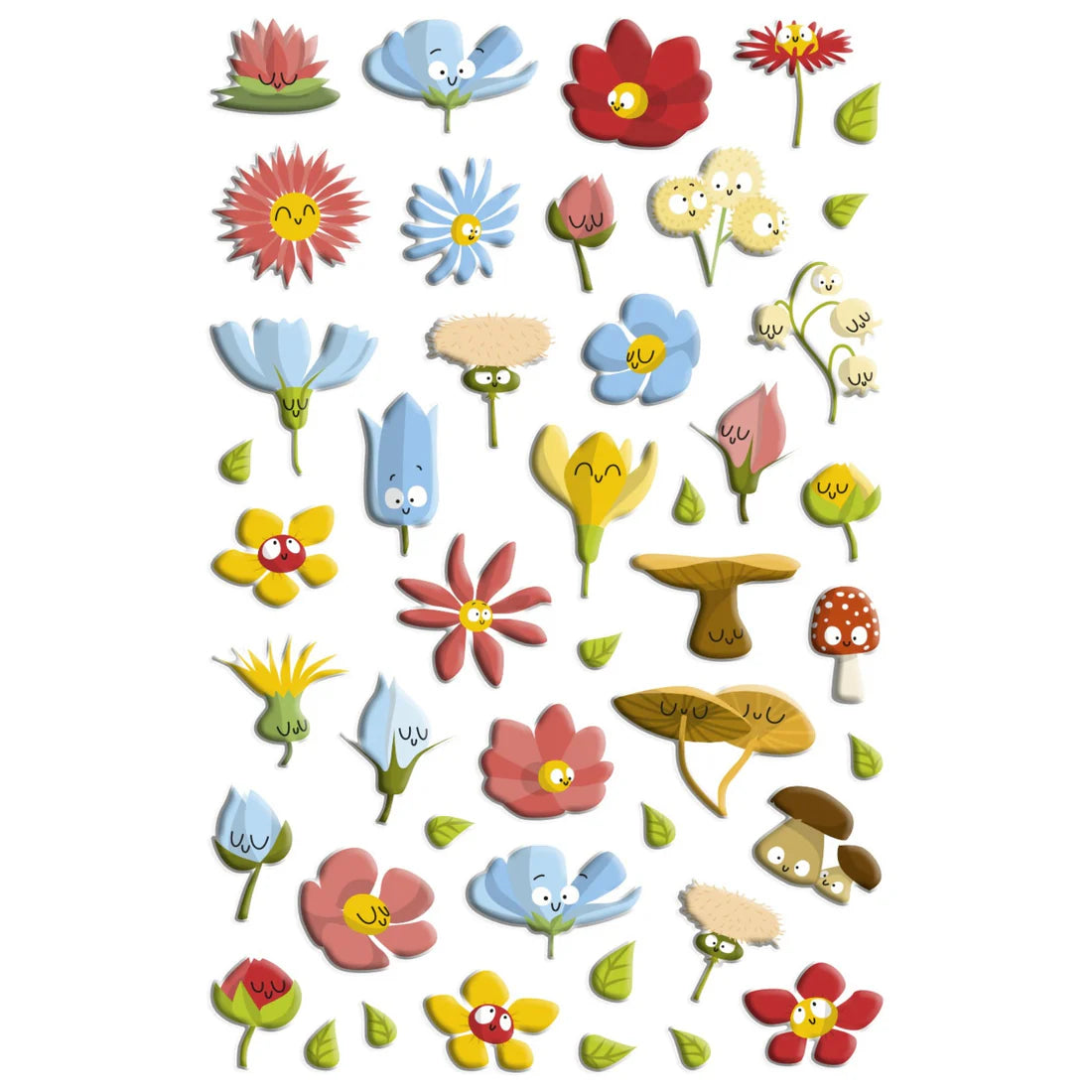 "Cooky Flowers" 3D Stickers - 45 Pack