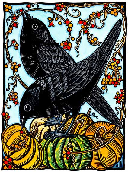 Crows and Bittersweet Card