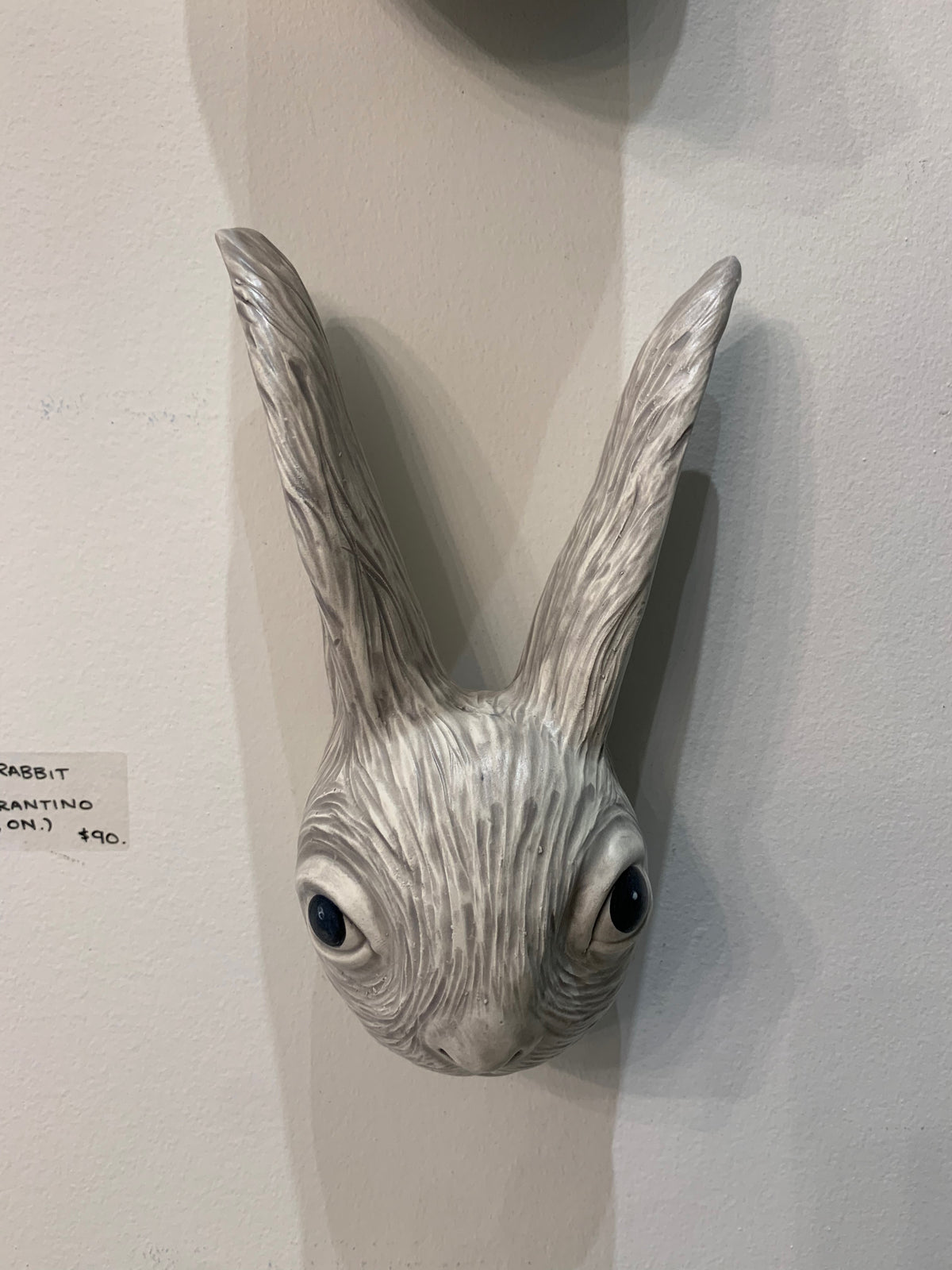 Ceramic Earthenware Rabbit Head Wall Hanging