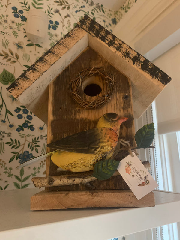 Locally Made Recycled Medium Wooden Bird House