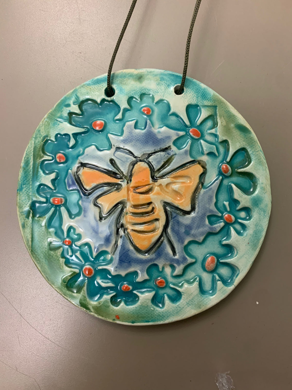 Ceramic Circular Botanical Plaques by Marlies Gueth