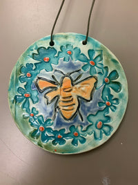 Ceramic Circular Botanical Plaques by Marlies Gueth