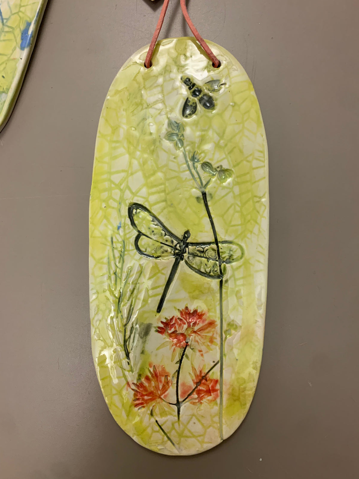 Ceramic Oval Botanical Plaques by Marlies Gueth