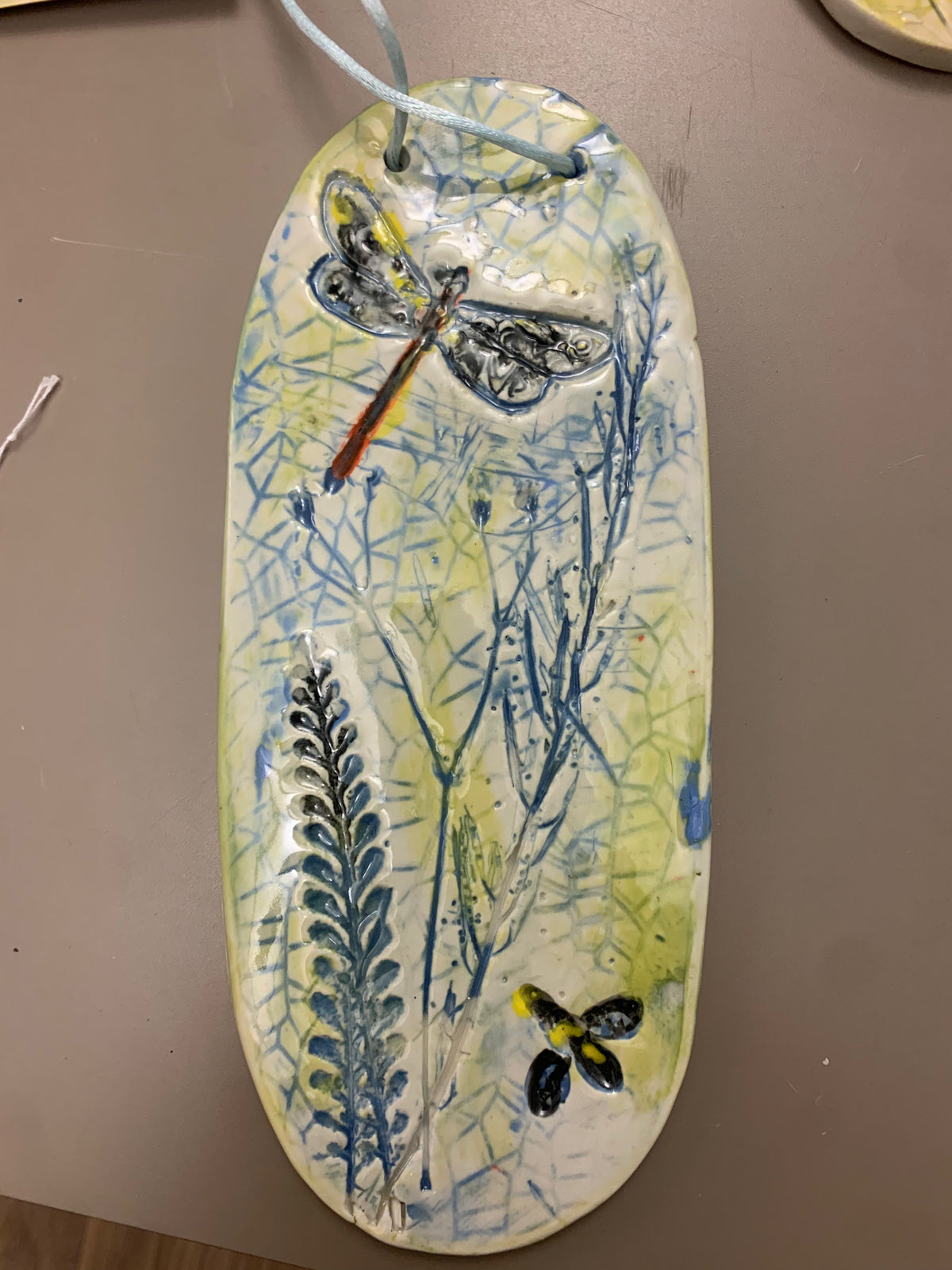 Ceramic Oval Botanical Plaques by Marlies Gueth