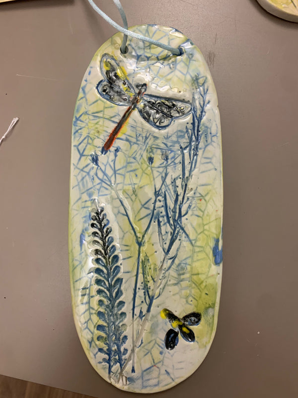 Ceramic Oval Botanical Plaques by Marlies Gueth