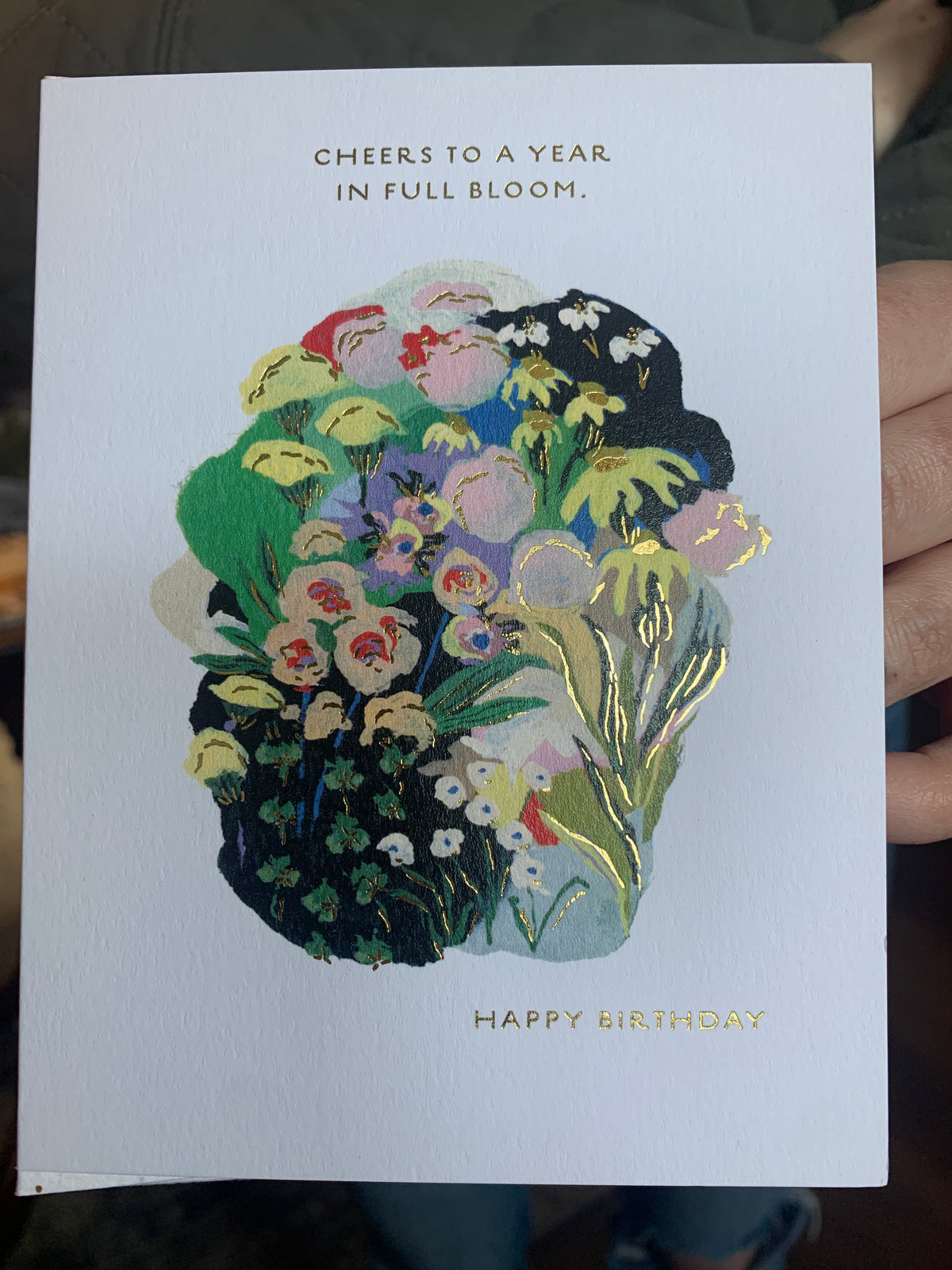 Happy Birthday  - Cheers to a Year in Full Bloom - with Plantable Envelope