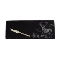 Scenic Stag Mini Slate Cheese Board & Knife Set