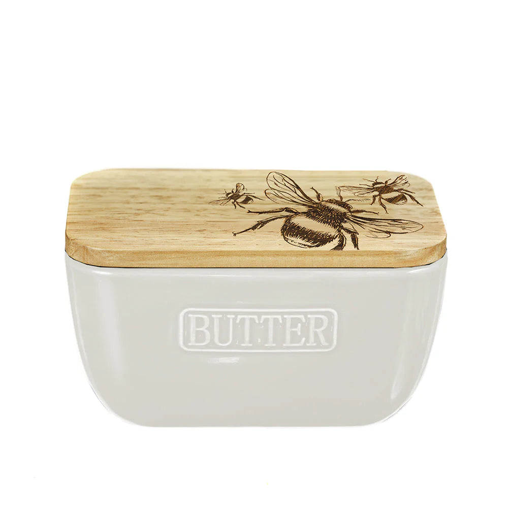 Bee Butter Dish (White)