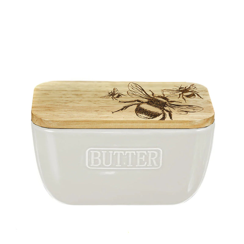 Bee Butter Dish (White)