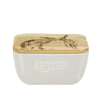 Hare Butter Dish (White)
